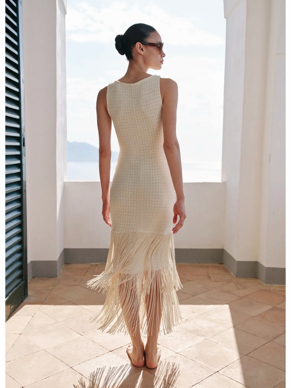Zara Textured Dress - Ecru